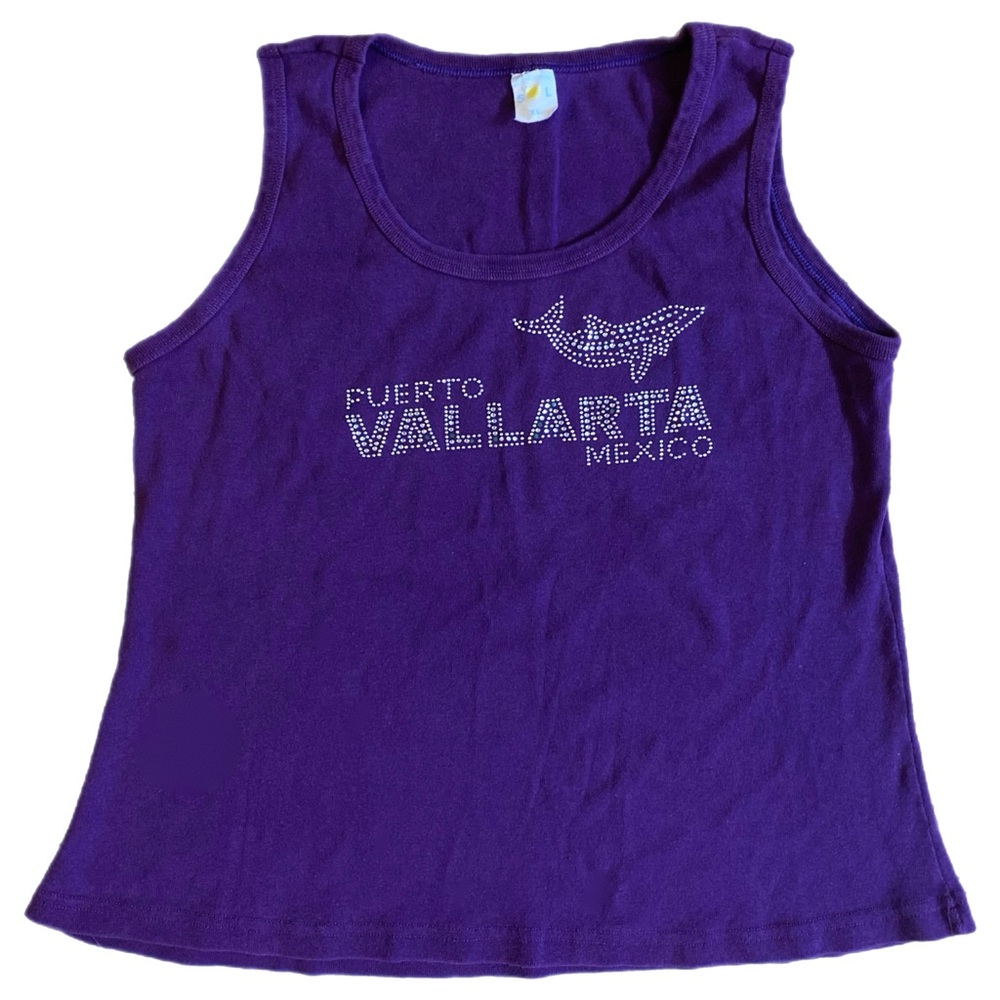 Puerto Vallarta Mexico Vintage Bedazzled Tank Top